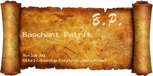 Baschant Patrik névjegykártya